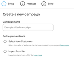 Audience sources to send a campaign