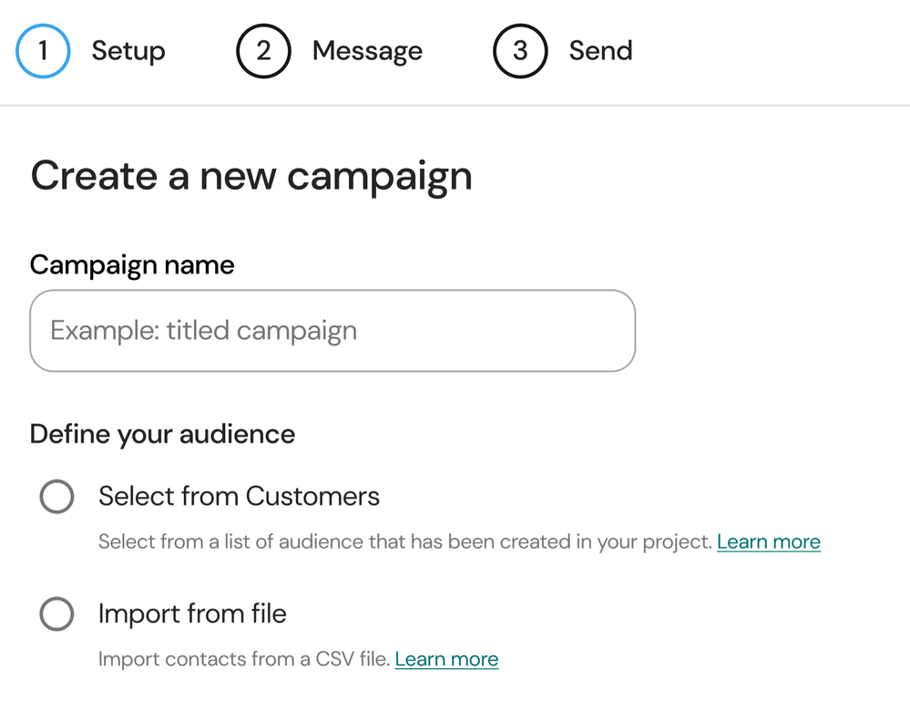Audience sources to send a campaign