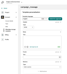 Template personalization page