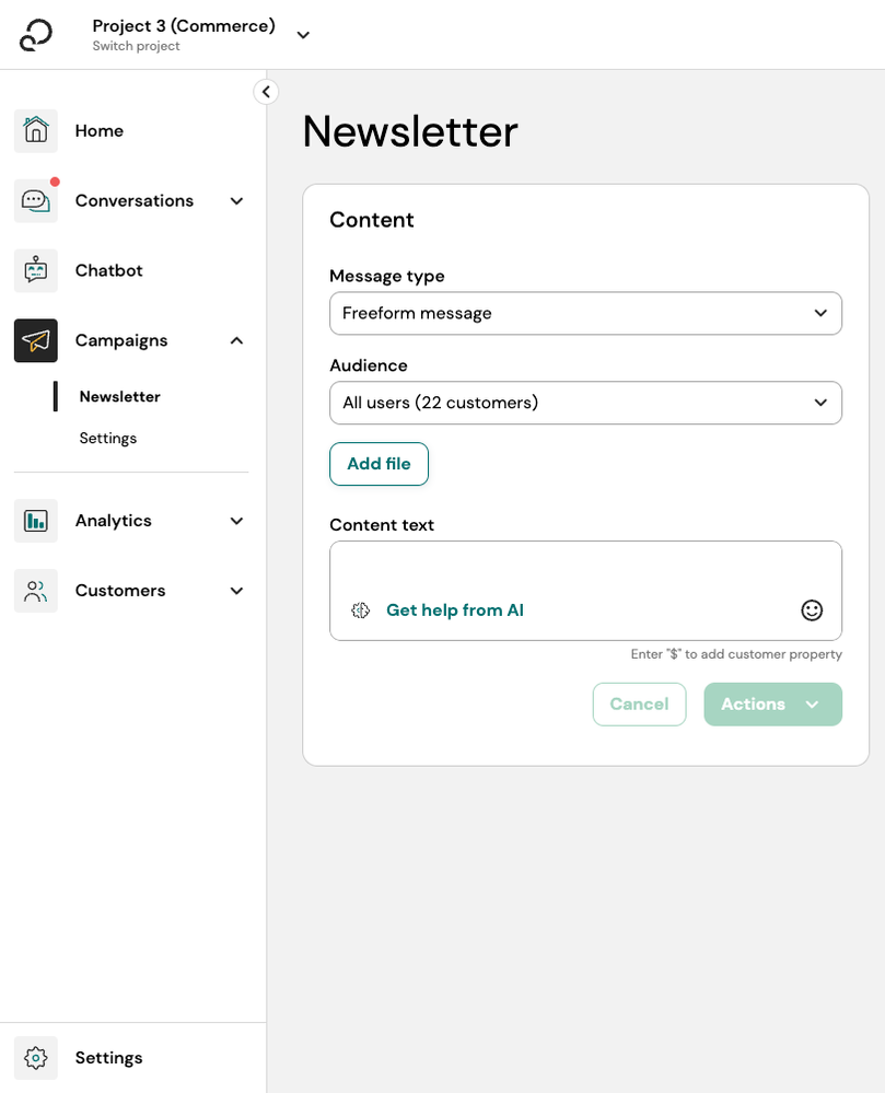 Newsletter page