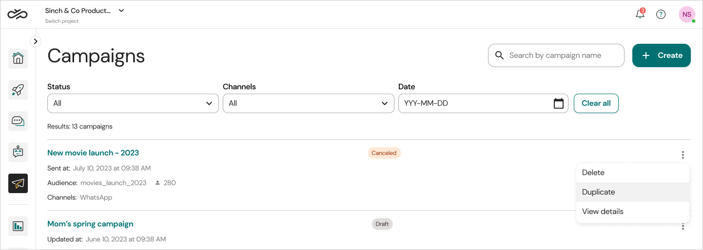 Schedule or cancel a campaign - Sinch Community - 12246