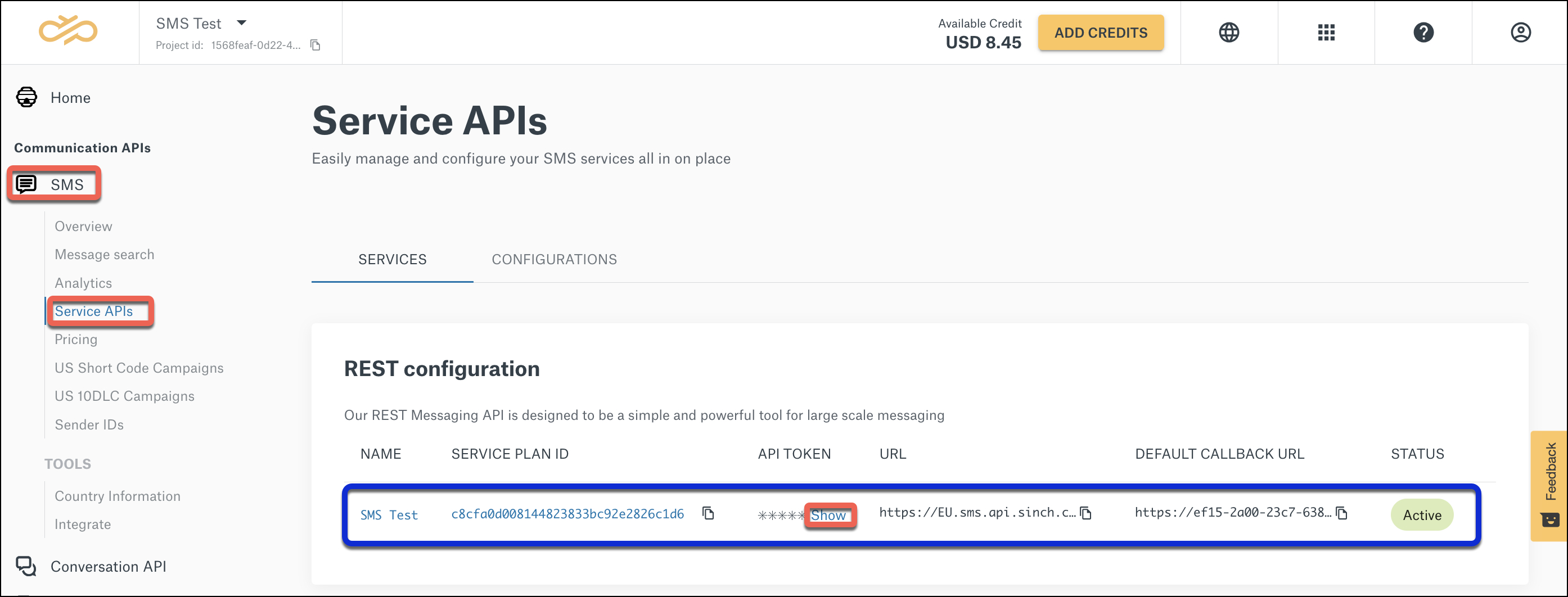 SMS Service Plans, Service Plan IDs and API Tokens Sinch Community