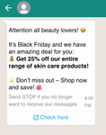 Example of a campaign message with opt-out instruction