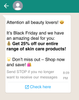 Example of a campaign message with opt-out instruction