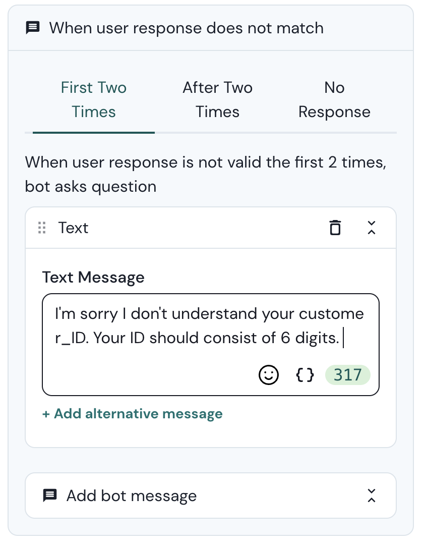 Collect input from your user - Sinch Community - 13204