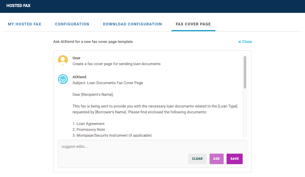 How to create a fax cover page template using AIXtend - Sinch Community ...